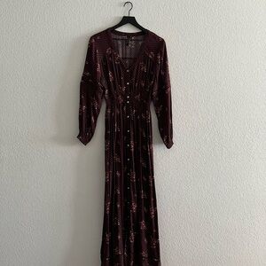 Knot Sisters Plum Floral Maxi Dress